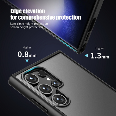 Etui D-Pro Matte Hybrid matowa obudowa do Samsung Galaxy S25 Ultra (Czarny)