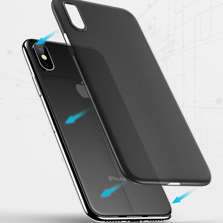 Etui D-Pro Air PP Case 0.4mm ultra cienkie najcieńsze minimalistyczne matowe iPhone XS Max (Czarny)