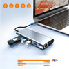 Adapter Hub D-Pro 11w1 przejściówka rozdzielacz USB-C do HDMI 4K UHD / USB Type-C PD / USB 2.0 3.0 / SD / TF / RJ45 LAN 100Mbps / VGA / Audio Mini Jack 3.5mm (Space Gray / Szary)