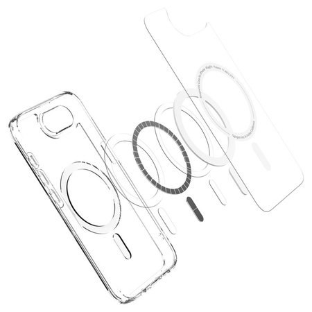Etui Spigen Ultra Hybrid Case MagSafe obudowa mocna wzmacniana do Apple iPhone 16e (Przezroczysty/Biały)