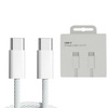 Kabel przewód USB-C do USB-C Type-C do szybkiego ładowania PD 60W nylonowy oplot do Apple iPad mini/Air/Pro iPhone 15/16/Pro/Plus/Max 50cm 0.5m (Box) (Biały)