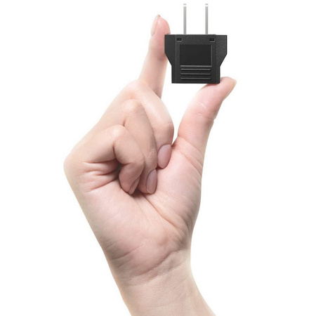 Adapter sieciowy przejściówka gniazdko polskie europejskie EU PL - wtyczka amerykańska USA Kanada (Czarny)