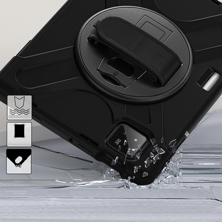 Etui D-Pro 360 Armor Strap Case obudowa pancerna z uchwytem na rękę i paskiem na ramię do Xiaomi Pad 7/ Pad 7 Pro 11.2" 2024 (Czarny)