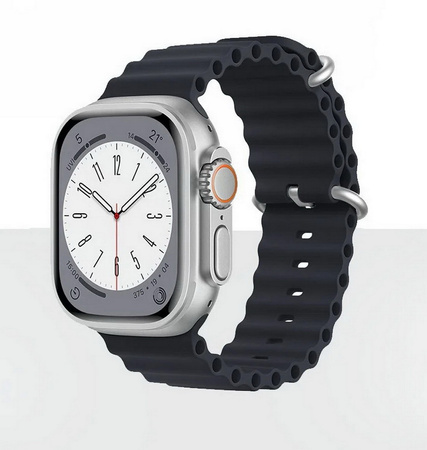 Pasek opaska sportowa D-Pro Ocean Loop do zegarka Apple Watch 4/5/6/7/8/9/10/11/SE/Ultra 1/2/3 44/45/49mm (Czarny)