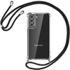 D-Pro Crossbody TPU etui na sznurku z paskiem na ramię do Samsung Galaxy S23+ Plus (Crystal+Black)