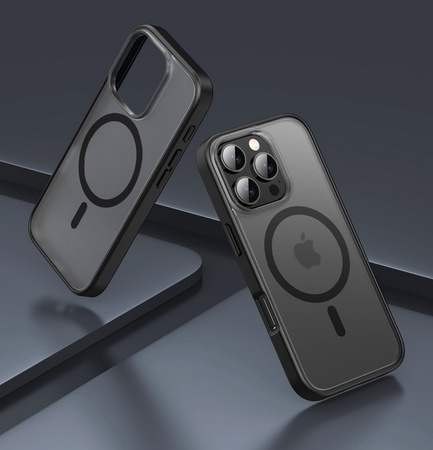 Etui D-Pro Matte Hybrid MagSafe Case obudowa magnetyczna iPhone 16 Pro Max (Czarny)