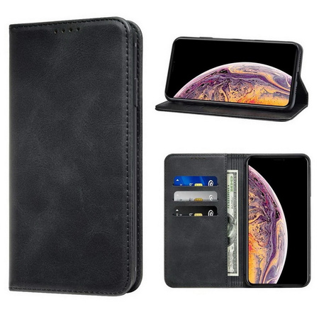 D-Pro Flip Cover Wallet Case etui z klapką magnetyczną portfel iPhone 12/12 Pro (Black)