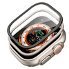 Szkło hartowane EX Pro z metalową aluminiową ramką szybka na ekran do Apple Watch Ultra 1/2/3 49mm (Black Titanium / Czarny)