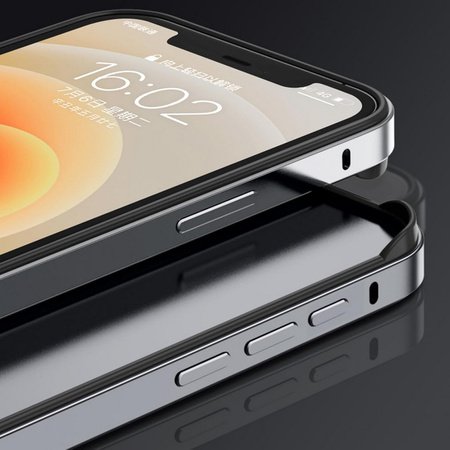 Etui D-Pro Bumper Metal+TPU ramka ochronna aluminium+guma do Apple iPhone 15 Pro (Titanium / Tytanowy)