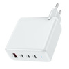 Ładowarka sieciowa 100W zasilacz adapter 3xUSB-C 1x USB-A szybkie ładowanie PD do Apple MacBook iPad Air/Pro iPhone 12/13/14/15/16/17
