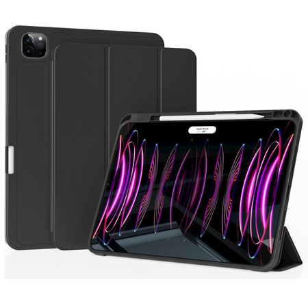 Etui D-Pro Smart Cover Case pokrowiec obudowa z klapką z uchwytem na rysik do Apple iPad Pro 13" 7 Gen. M4 (2024) / 8 Gen. M5 (2025) (Czarny)
