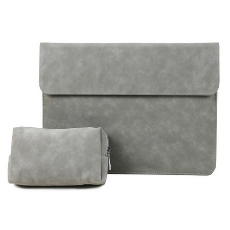Torba D-Pro Matte Sleeve etui futerał pokrowiec miękki zamszowy Sleeve + etui na ładowarkę do laptopa Dell HP Lenovo Apple MacBook 13-14" (Różowy)
