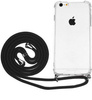 D-Pro Crossbody TPU etui na sznurku z paskiem na ramię do iPhone 7/8/SE 2020/2022 (Crystal+Black)