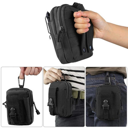 Molle Tactical Waist Pack etui taktyczne kabura do paska na telefon (Black)