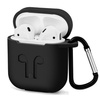 Etui D-Pro Silicone Case silikonowa obudowa z metalowym karabińczykiem do Apple Airpods 1/2 (Black)