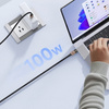 Kabel Mcdodo przewód USB-C do USB-C Type-C do szybkiego ładowania PD 100W nylonowy oplot 120cm 1.2m (Czarny/Złoty)