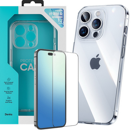 Benks Shiny Glass CamSafe etui szklane plecki + szkło iPhone 14 Pro